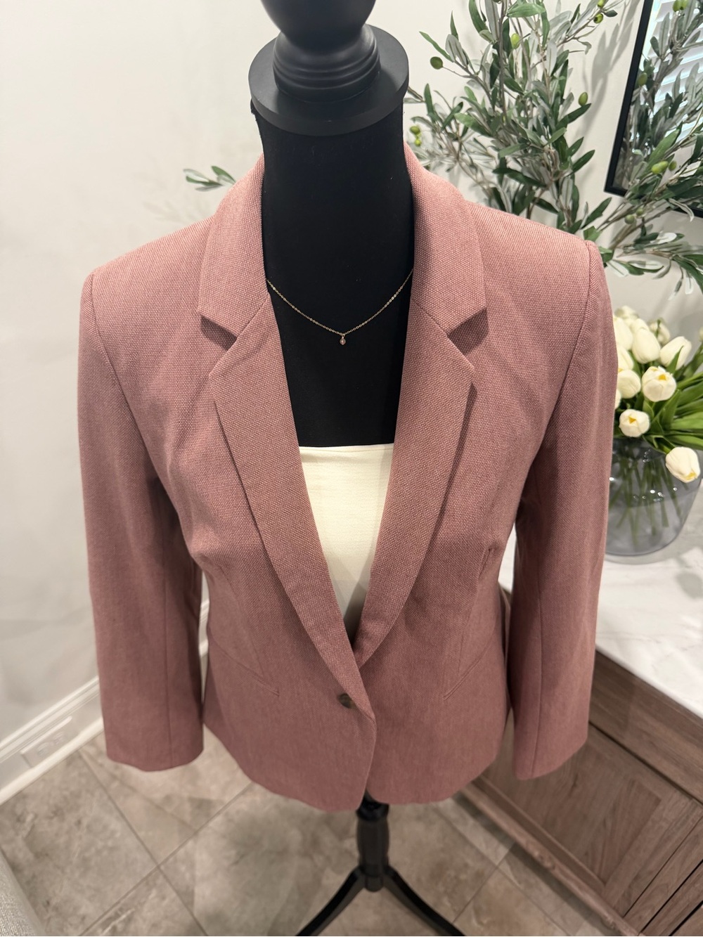 Express Mauve Rose Single-Button Blazer Jacket Size 10 - Picture 15 of 15